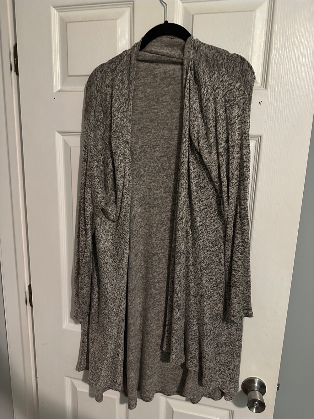 Love in Grey Open-Front Draped Cardigan
